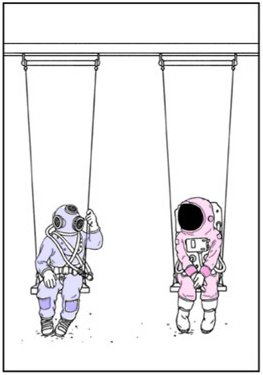 astronauta e palombaro